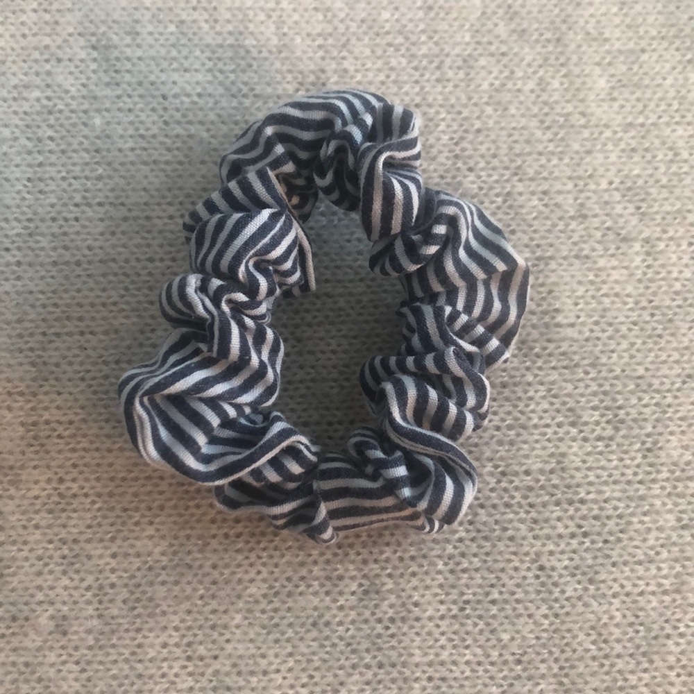 Blue and White Striped Scrunchie